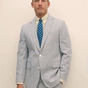 BROOKS BROTHERS COOL SUMMER SEERSUCKER MENS SPORT COAT JACKET BLAZER SIZE: 38S